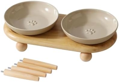 Havniva Elevated Cat Bowls, Cat Food and Water Bowl Set, Ceramic Cat Bowl by Havniva