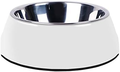 Pet Bowls Stainless Steel Dog Cat Pet Bowl Universal Pet Water and Food Bowls 4 Sizes and 5 Colors Available (M, White)