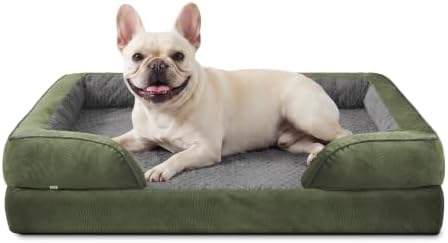 INVENHO Orthopedic Medium Dog Dogs, Egg-Crate Foam Dog Couch with Washable Removable Cover, Waterproof Lining and Nonskid Bottom by INVENHO