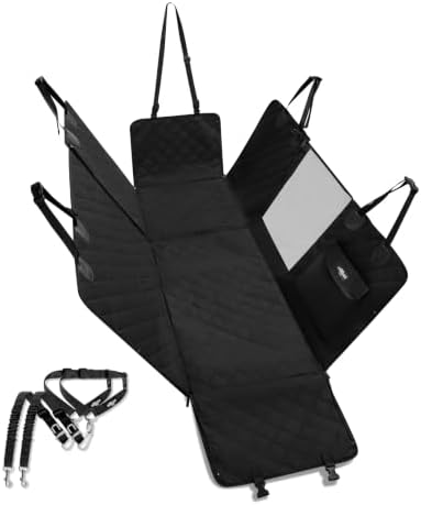 Dog Car Seat Cover for Back Seat, 4-in-1 Dog Hammock for Car, Waterproof 600D Pet Seat Cover Backseat Protector with Mesh Window, Nonslip Dog Back Seat Cover for Cars, SUVs & Trucks by Unknown