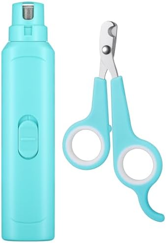 Lasnten 2 Pcs Bird Nail Grinder with Clipper Bird Nail Trimmer File Pet Grooming Tool for Parrot Budgerigars Parakeets Myna Conure Finches Lovebirds (Cyan Blue) by Lasnten
