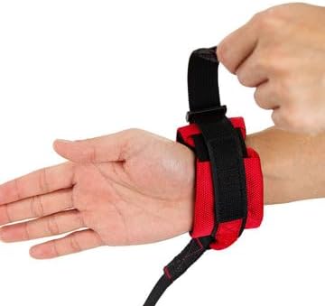 Gooby Easy Fit Wrist Band Surfer Leash - Red, 6 FT - Comfortable Hands Free Leash with Elastic Band for Small, Medium and Large Dogs