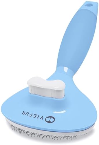 Cat Brush for Shedding, Self Cleaning Brush for Long & Short Hair Cats by YiEFUR