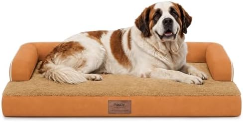 MEKIY Orthopedic Waterproof Jumbo Dog Bed with Bolster for Extra Large Dogs by Mekiy