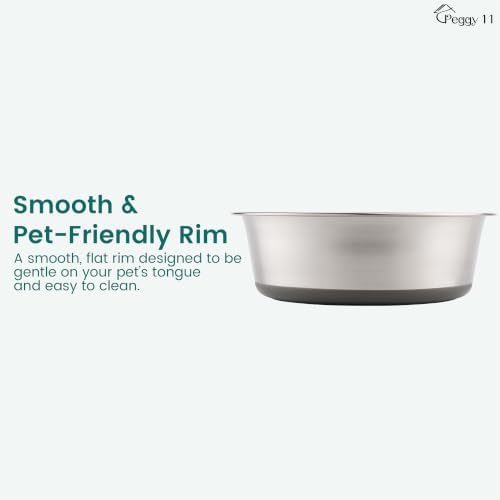 PEGGY11 Nonslip Stainless Steel Dog Bowls, 3.8 US Cup Each, 2 Pack - Image 4