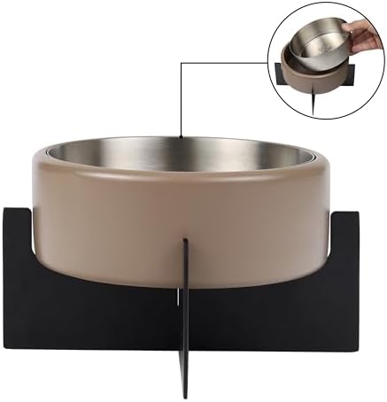 Ripple Ridge 16oz (2 Cups) Small/Medium Slanted Pet Feeder with Weighted Concrete Base and Removable Stainless Steel Bowl, Non-Slip Dishwasher Safe for Dogs, Cats, Pink DBL3001A - Image 3