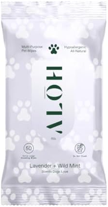 ALŌH Hypoallergenic Pet Wipes for Dog, Lavender & Wild Mint, All-Natural by AL%C5%8CH
