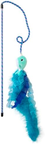 Quirky Kitty Nifty Narwhal Feather Wand and String Teaser Cat Toy, Catnip - Image 2