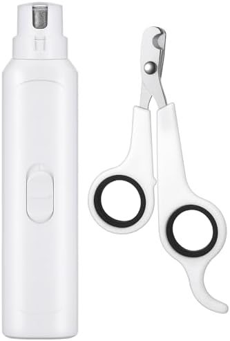 Lasnten 2 Pcs Bird Nail Grinder with Clipper Bird Nail Trimmer File Pet Grooming Tool for Parrot Budgerigars Parakeets Myna Conure Finches Lovebirds(White) by Lasnten
