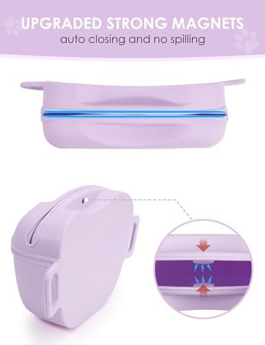 heouvo 1.67 Cup Dog Treat Pouch with Training Clicker (Violet) - Image 4