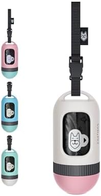 SVD.PET Dog Poop Bag Dispenser, Retractable Poop Bag Holder, White/Pink by SVDPET