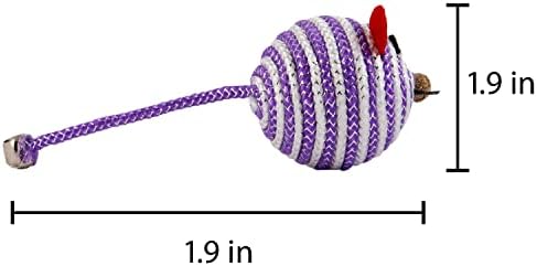 Hartz Cattraction Bell Mouse Cat Toy with Two Silver Vine & Catnip Sisal Mice - 2 Pack, All Breed Sizes - Image 3