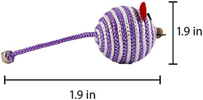 Hartz Cattraction Bell Mouse Cat Toy with Two Silver Vine & Catnip Sisal Mice - 2 Pack, All Breed Sizes - Image 3
