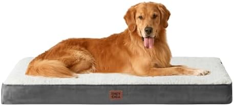 EHEYCIGA Orthopedic Dog Bed Large with Removable Washable Cover, 44IN Beige by EHEYCIGA