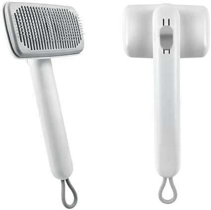 Self Cleaning Deshedding Cat Brush for Dogs & Cats,Adjustable Cat Brushes for Indoor Cats, Easy to Clean Grooming Tool for Long & Short Haired Pets by Unknown