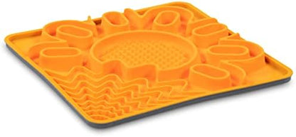 Messy Mutts Framed Multi-Surface Lick Mat, 9.5 Inch, Dogs Cats, Orange - Image 2