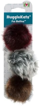 HuggleKats Cat Toys - Kitten Toys for Bored Indoor Cats, Perfect for Moving, Exercise, Biting & Chewing - Fur Ballies (3 Pack) by HuggleHounds