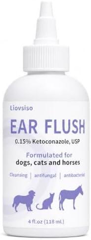 Ear Flush for Dogs, Cats and Horses, 0.15% Ketoconazole by Liovsiso