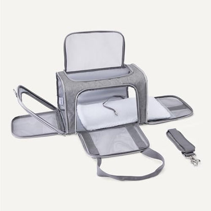 Amazon Basics Soft Cat & Dog Carrier with Adjustable Shoulder Strap, Airline-Approved, Foldable and Portable Design, Mesh Ventilation, Folds Flat for Storage - Image 4