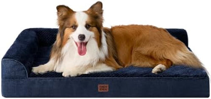 EHEYCIGA XL Dog Bed Memory Foam for Crate, Extra Large Dog Bed Orthopedic with Washable Removable Cover, Waterproof Pet Sofa Couch XLarge Size Dogs, 41x27x6.5, Navy Blue by EHEYCIGA
