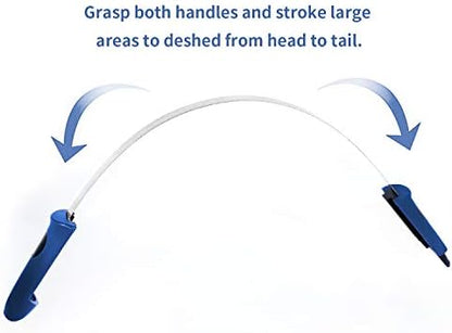 BOTH WINNERS Dual-Sided Shedding Blade with Stainless Steel Blade De-Shedding Tool for All Dog Coat Types- Soft Touch Grip (BLUE) - Image 2