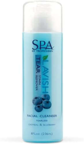 TropiClean SPA Tear Stain Remover for Dogs, Blueberry Facial Shampoo, 8oz by TropiClean
