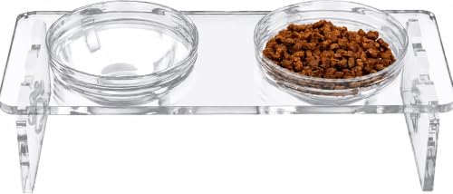 Acrylic Dog Bowl Stand, 3.7in Elevated Cat Bowls, 4 Bowls by Unknown