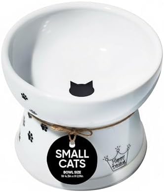 Necoichi Ceramic Elevated Cat Food Bowl, Whisker-Friendly (Cats, Regular) - Image 4