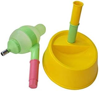 DELIFUR Pet Standing Water Dispenser Adjustable Cat Dog Drinking Water Dispenser Bowl with Detachable Pole Automatically Feeding Water (Yellow) - Image 2