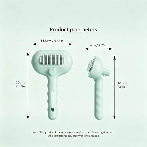 Pet Steam Brush for Dogs & Cats, 3-in-1 Mist Grooming Brush Shedding Hair Removal Comb, One-Click Self Cleaning Spray for Long Haired Pets, Comes with Empty Waterless Bottle for Shampoo, Green - Image 2