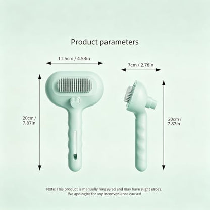 Pet Steam Brush for Dogs & Cats, 3-in-1 Mist Grooming Brush Shedding Hair Removal Comb, One-Click Self Cleaning Spray for Long Haired Pets, Comes with Empty Waterless Bottle for Shampoo, Green - Image 2