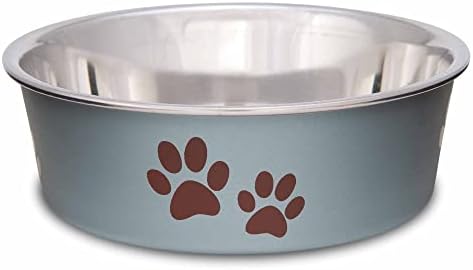 Loving Pets Bella Dog Bowls - Stainless Steel Dog & Cat Bowls - Spill Proof Dog Food Bowl, Cat Bowl, Puppy Essentials & Pet Supplies Great for Home & Travel (Small 10-20 lbs, Blueberry) by Loving+Pets