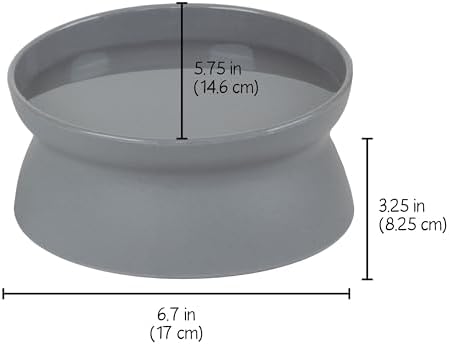 Kitty City Elevated Cat Bowls (Set of 2), Whisker-Friendly Raised Cat Food & Water Dishes, Modern Pedestal Design, Dishwasher Safe, 10.8 oz Each – White & Gray - Image 4