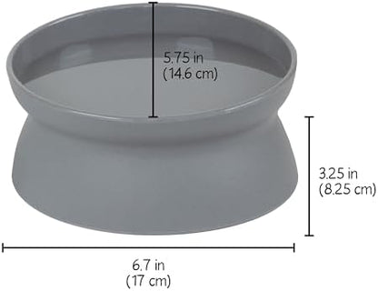 Kitty City Elevated Cat Bowls (Set of 2), Whisker-Friendly Raised Cat Food & Water Dishes, Modern Pedestal Design, Dishwasher Safe, 10.8 oz Each – White & Gray - Image 4