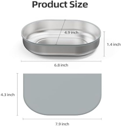 Stainless Steel Bowl and Mat Set for Automatic Microchip Cat Pet Feeder, Sealing Ring Design for Keeping Food Fresh and Reducing Odor, Easy to Clean, SUS 304, Includes 2 Bowls and 1 Mat - Image 7