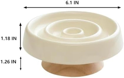 Elevated Cat Bowls Ceramic Slow Feeder with Stand for Cats - Image 2