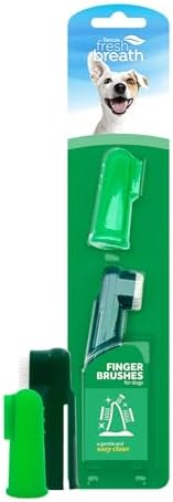 TropiClean Fresh Breath Finger Toothbrush for Dogs, Easy Dog Teeth Cleaning by TropiClean