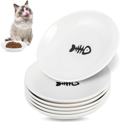 6 Pack Cat Food Bowl, Ceramic Cat Bowls, Anti Whisker Fatigue Cats Bowl Set by Unknown