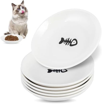 6 Pack Cat Food Bowl, Ceramic Cat Bowls, Anti Whisker Fatigue Cats Bowl Set by Unknown