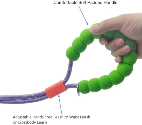 Hands Free Dog Leash,Adjustable Bungee Waist & Crossbody Leash with Comfortable Handle,Heavy Duty Nylon Rope for Small to Large Dogs,Safety Lock for Running,Hiking,Walking (Purple-6ft) - Image 4