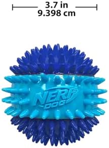 Nerf Dog 3.7in TPR 3-Part Spike Squeak Ball Dog Toy - Dark Blue/Light Blue (Pack of 2) - Image 5