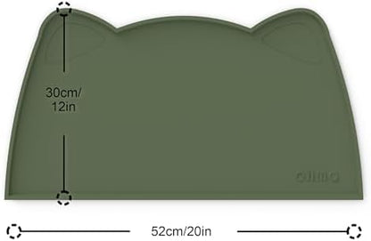 OHMO Cat Food Mat, Silicone Pet Feeding Mat, 20x12, Camo Green - Image 2