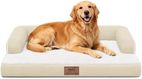 MEKIY Orthopedic Washable Dog Bed with Bolster for Medium to Large Dogs by Mekiy