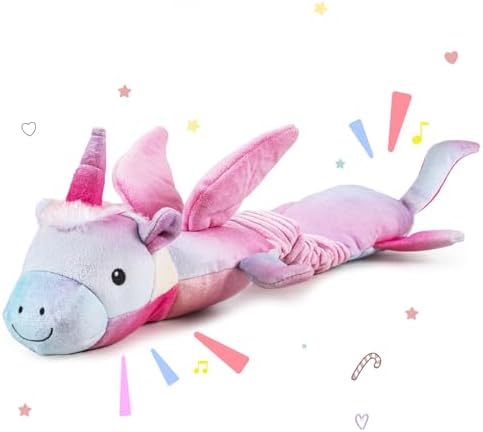 lilfrd Pink Unicorn Squeaky Dog Toy, Crinkle Plush Tug Toy for Dogs by Lilfrd