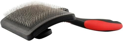 Jeffers Pet Self-Cleaning Slicker Brush for Dogs & Cats – Self Cleaning Button, Removes Tangles & Loose Hair, Non Slip Handle for Easy Grooming, Go To Gift for Pet Owners – Black, Red - Medium - Image 7