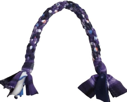 Dog Puppy Tug Pull Toy Rope Play Durable Interactive Entertaining Heavy Duty Fleece Square Braid (Purple)