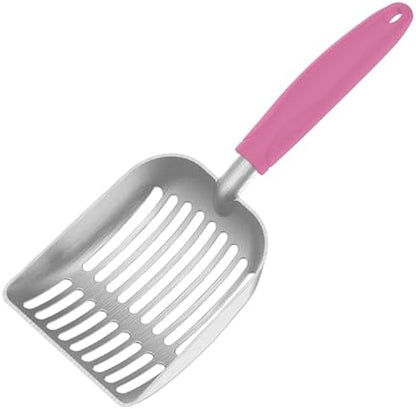 Cat Litter Scoop, Kitty Metal Scooper, Aluminum Alloy Sifter, Kitten Pooper Lifter, Deep Shovel, Long Handle, Poop Sifting, Durable, Heavy Duty, for Litter Box by Frxat