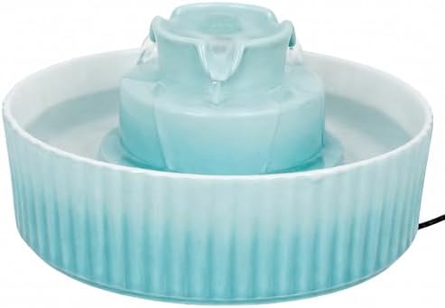 Ceramic Cat Water Fountain, 2.1L/71oz Cupcake Pet Water Fountain by Waatoos
