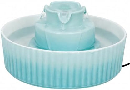 Ceramic Cat Water Fountain, 2.1L/71oz Cupcake Pet Water Fountain by Waatoos