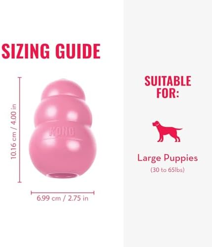 KONG Puppy, Natural Rubber Teething Chew Toy, for Large Puppies, Pink - Image 5